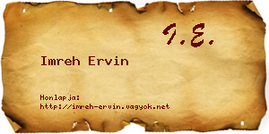 Imreh Ervin névjegykártya